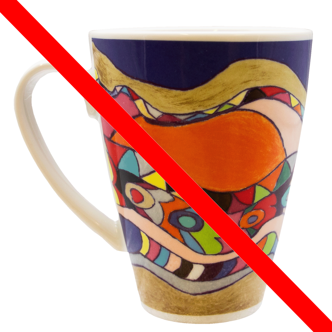 Kunst-Werk-Haus Tasse, Bunt mit Muster