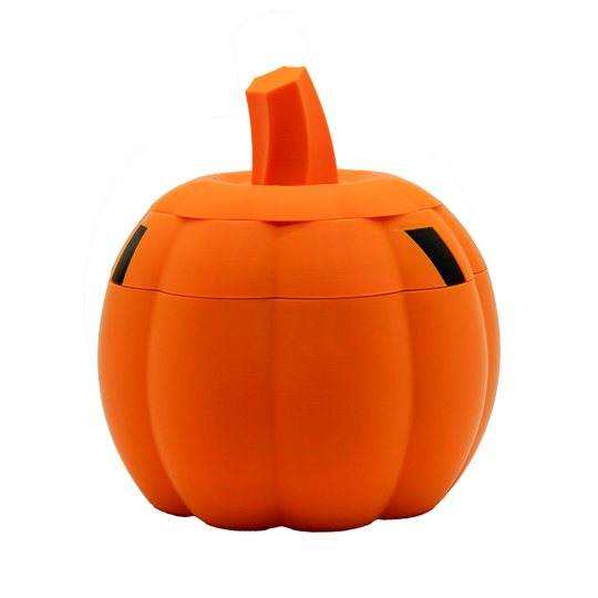 Kürbis-Behälter von hinten in orange.