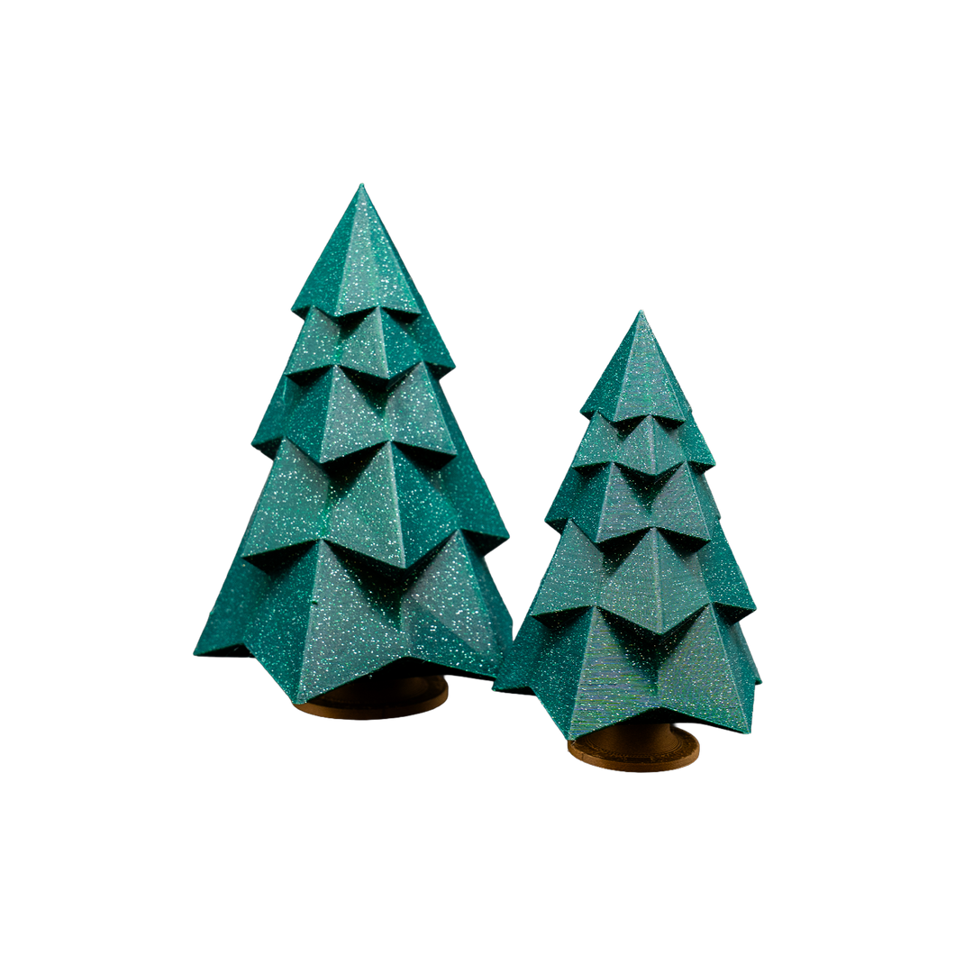 3D-gedruckte grüne Tannenbäume