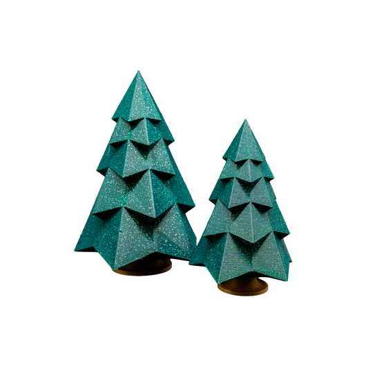 3D-gedruckte grüne Tannenbäume