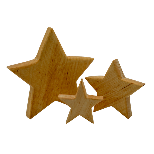 Weihnachtsholzsterne im 3er Set